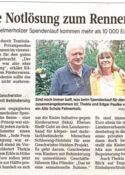 Zeitungsausschnitt mit dem Titel „Wie die Notlösung zum Renner wurde“